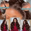 30 36 Inch 250 Density Chocolate Brown Body Wave 13x6 HD Lace Front Human Hair Wigs Brazilian Colored 13x4 Frontal Wig For Women 3