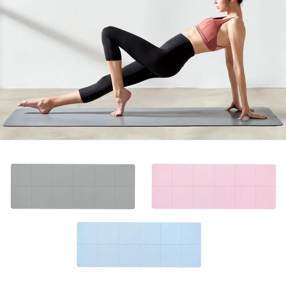 Yoga Mat Foldable Rectangle Fitness Mat Soft Non-slip TPE Exercise Sweat-absorbing Professional Indoor Workout Pad Cushion