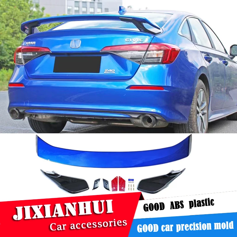 혼다 FD2 시빅 스포일러 2022 2023 혼다 FD5 시빅 3PCS 스포일러 ABS 소재 자동차 리어 윙 컬러 리어 스포일러