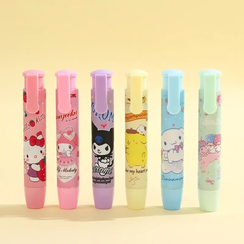 Pencil Eraser Eraser Pen Plasticine Eraser Eraser Refillable Pen Biscuit Eraser Kneadable Eraser Retractable Eraser Creative Sanrio Hello Kitty Press Eraser Anime Kuromi Melody Cinnamoroll Cartoon Kawaii Stationery