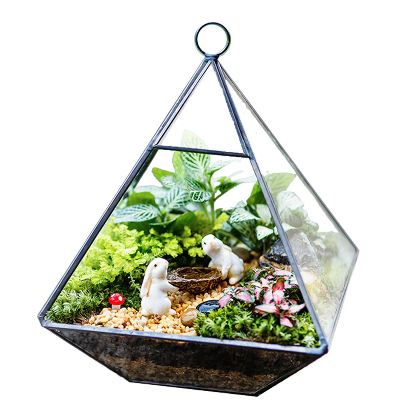 

Terrarium Container Flower Planter Diamond Shape Display Planter Pot for Wedding Home Garden Tabletop