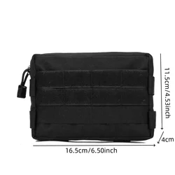Dual - Layer Tactical Waist Belt Hip Pouch - Durable Oxford EDC Fanny Pack for Outdoor and Camping Use (Black B)