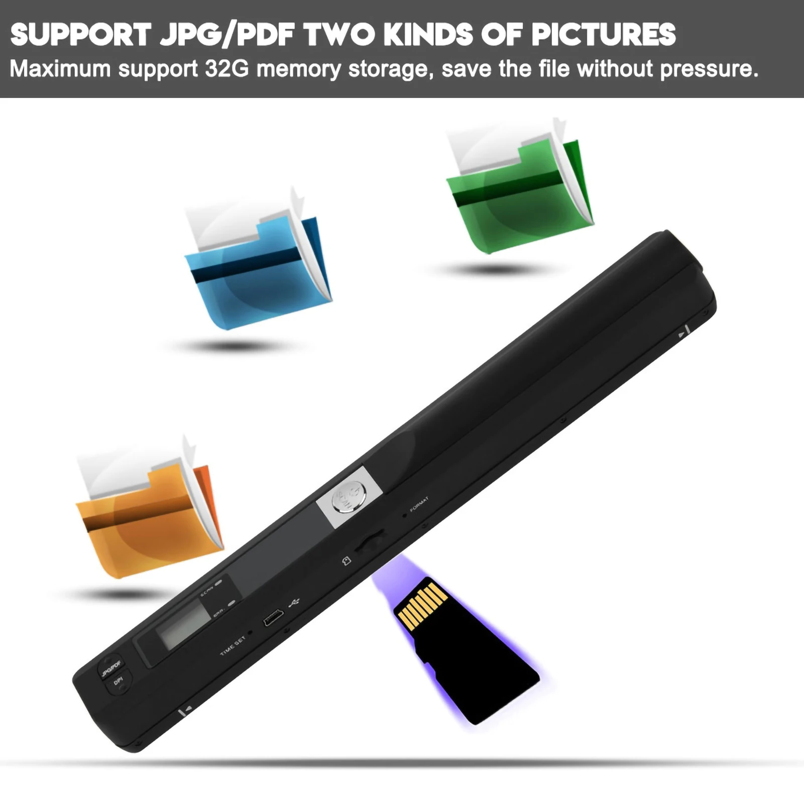 Document Scanners. Hand Held Scanners Handheld Scanner Portable Scanner USB Pen Scanner  Scan JPG/PDF USB 2.0 USB Scanners - 3