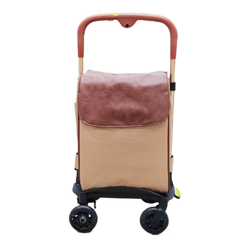 Elderly shopping trolley walking travel tie rod telescopic portable brake walking handrail