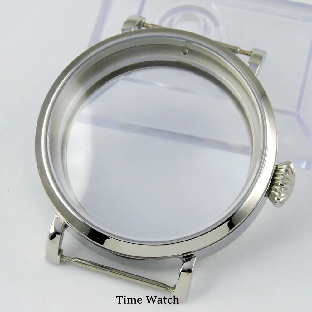 

Чехол для часов мужской серебристый/розовое золото/PVD 46 мм, подходит для ETA 6497 6498 ST3600 ST3620