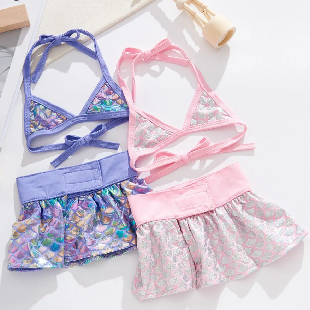 강아지 비키니 수영복, 강아지 수영복, 비치 의류, 강아지 개 고양이 코스튬, 치와와 퍼그용 인어 애완 동물 비키니, 여름