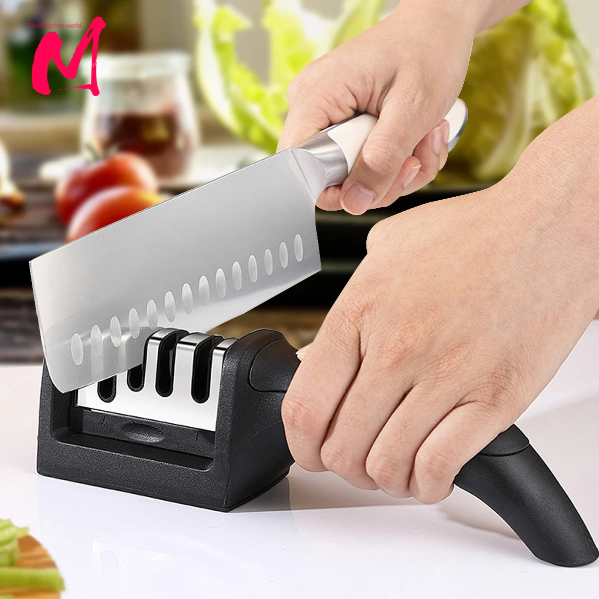 Kitchen 3segment Knife Sharpener Household Multifunctional Handheld