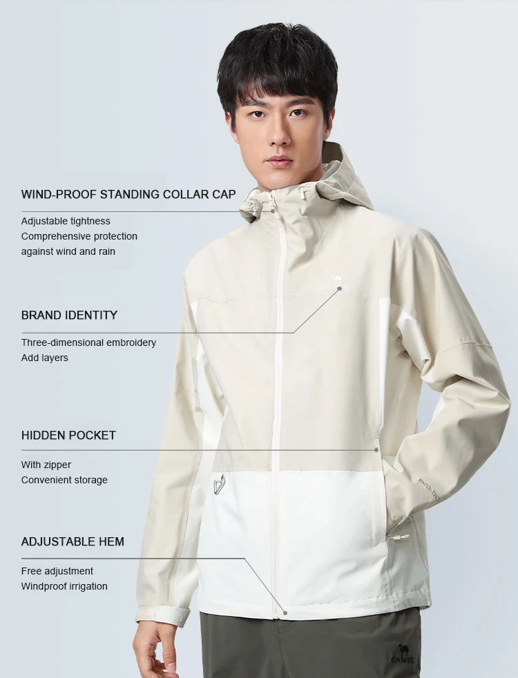 GOLDEN CAMEL Outdoor Hiking Jackets Women Windbreakers Waterproof Single Jacket for Men 2023 Autumn New Coats for Travel Camping