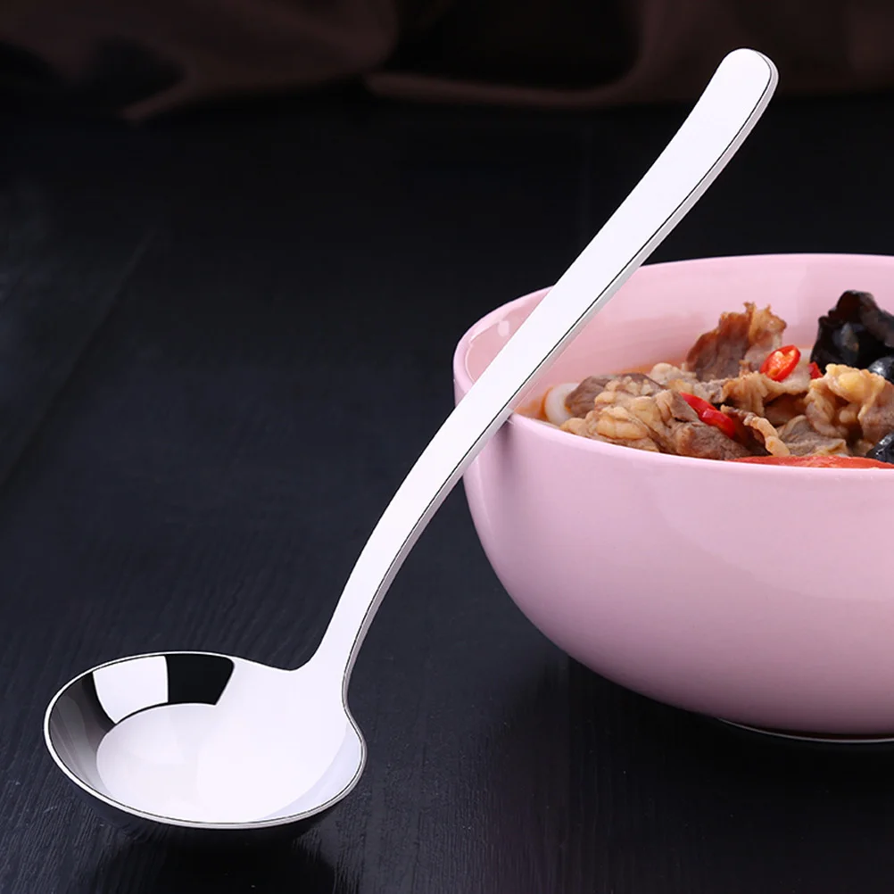 Spoon Stainless Steel Spoons Long Handle Fruit Knife Soup Scoop Noodle for Serving Food