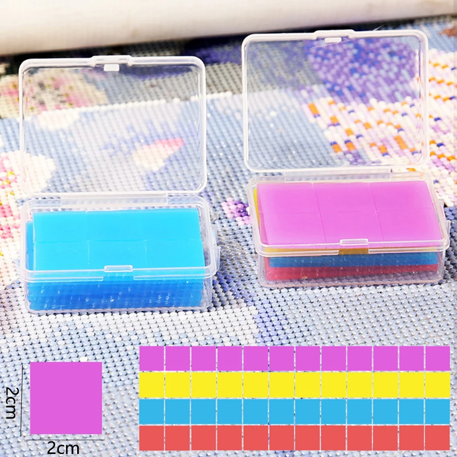 48PCS DIY 다이아몬드 페인팅 수지 접착제 클레이 왁스 공예에 대 한 저장 상자 5D 다이아몬드 자 수 크로스 스티치 액세서리
