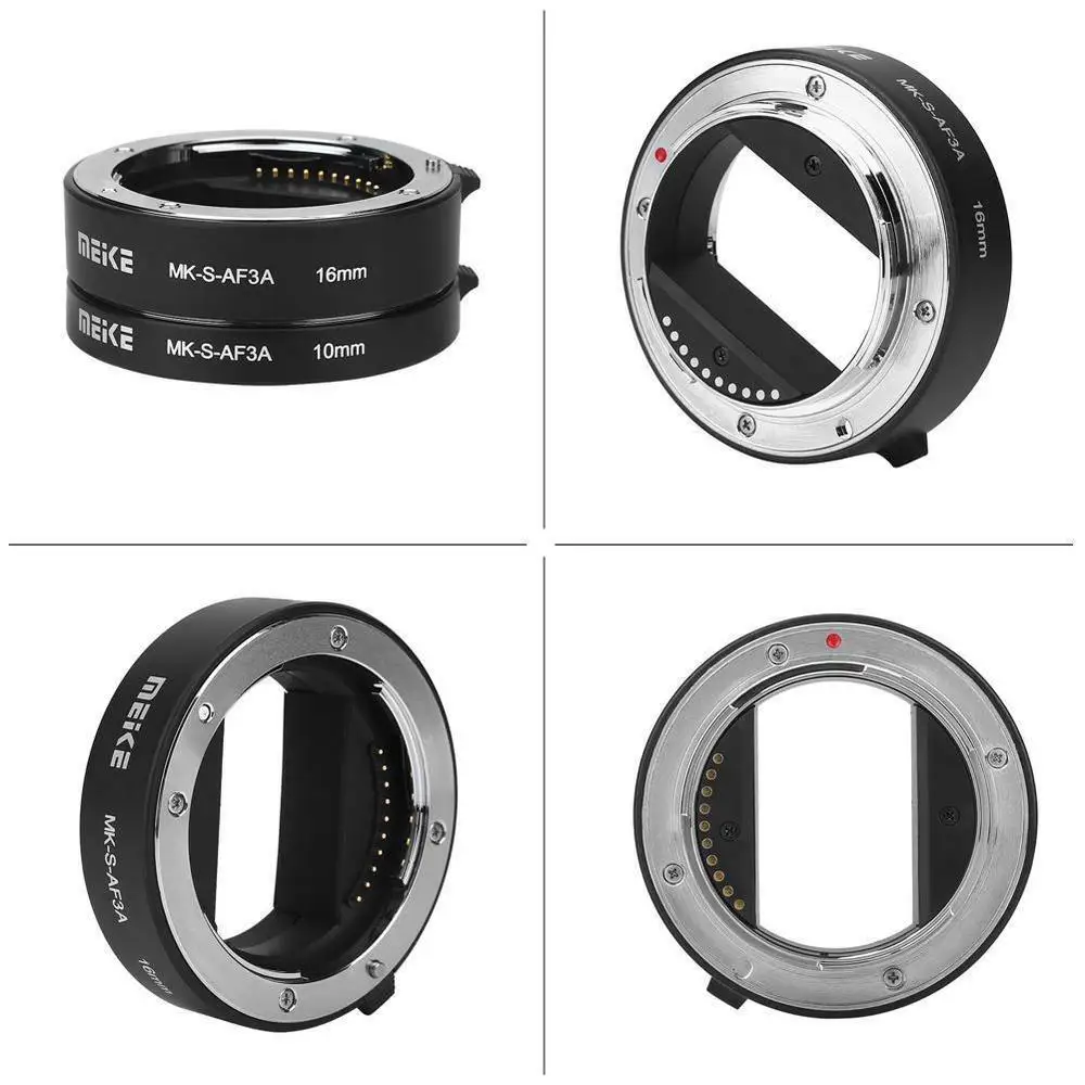 Meike MK-S-AF3A Metal Auto Focus Macro Extension Tube 10mm 16mm for Mirrorless