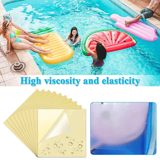 10 Darab Iatable Patch Javító Készlet Ön Adagoló Vinil Javítás Átlátszó Pvc Javítások Úszómedencékhez - Image 3