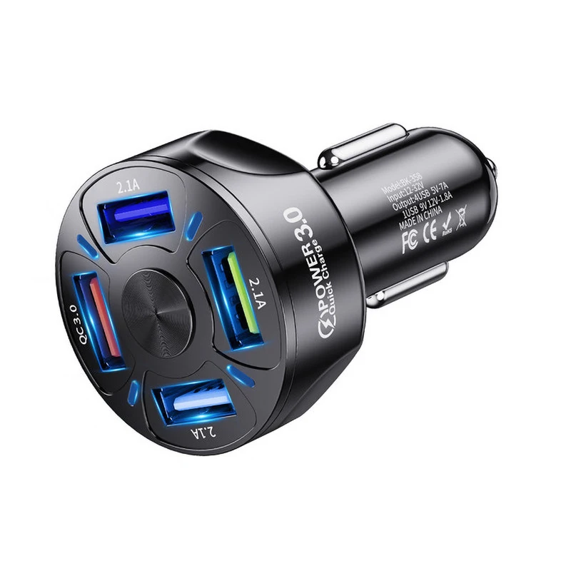 car usb port Car Charger USB 3 Port Quick Charge 3.0 Universal 40W Fast Charging in Car Mobile Phone Charger For  iPhone 12 11 Samsung S10 S9 usb c to usb c car charger Car Chargers