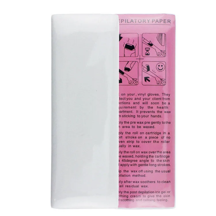 Non-woven hair removal paper, disposable hair removal paper, 100 sheets/pack, used with hair removal wax. 3