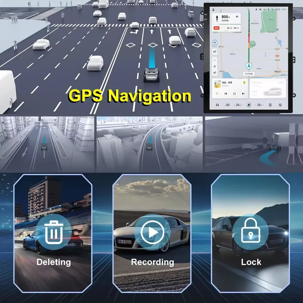 Radio para Auto Android 16 Universal de 9.7 Pulgadas con CarPlay, Android Auto, GPS, Reproductor Multimedia 2 DIN, WiFi, Pantalla QLED y Bluetooth 5
