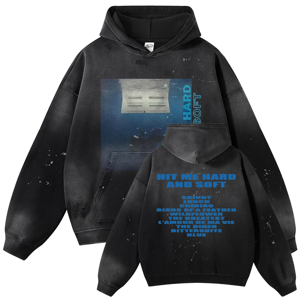 Herren Oversize Hoodie Harajuku Vintage eingelegte Baumwolle warmer Hoodie Sportshirt DTG gedruckt Winter lose Hoodie Unisex