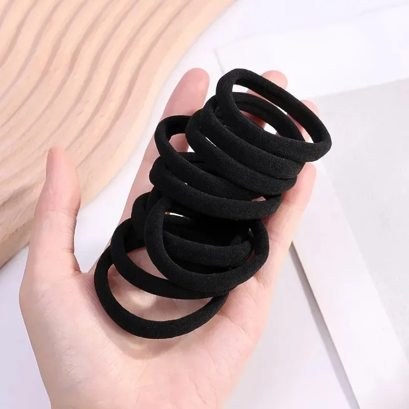 High Elastic Hair Bands for Women Girls Black Basic Hair Tie Headband Simple  Ponytail Holder Headwear Hair Accessories