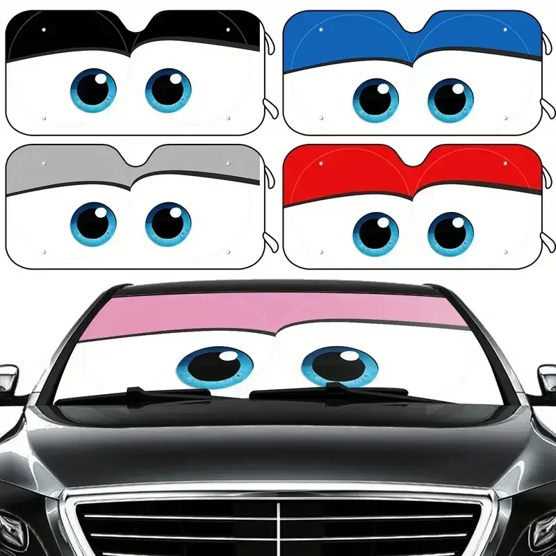 Car Solar Protection 4 Colors Eyes Heated Windshield Sunshade Car Window Windscreen Cover Sun Shade Auto Sun Visor Car-covers