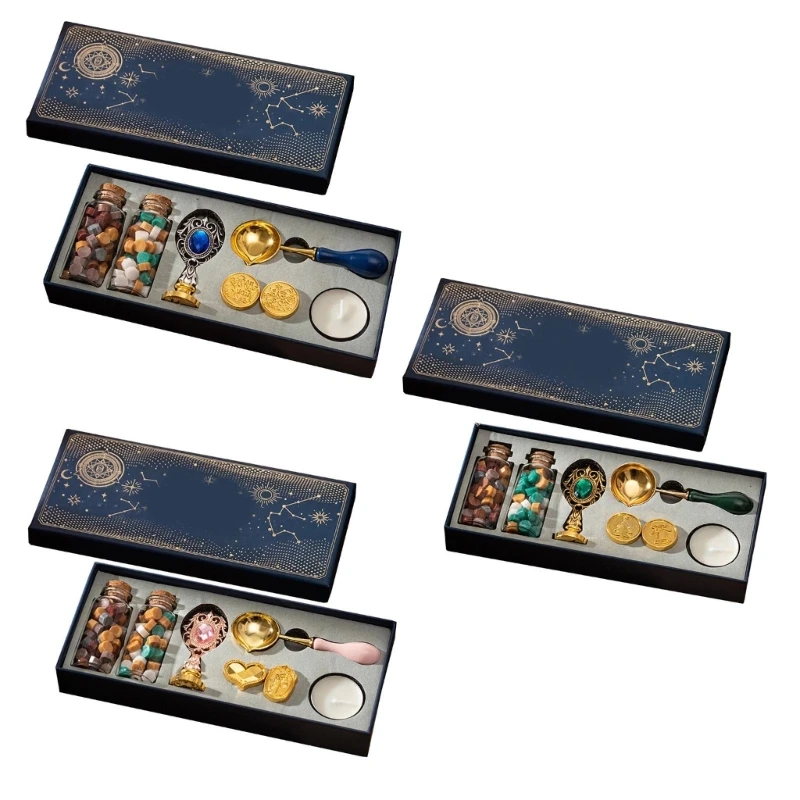 

Wax Seal Stamp Kits, Sealing Wax Beads, Wax Stamp Head with Wax Melting Spoon
