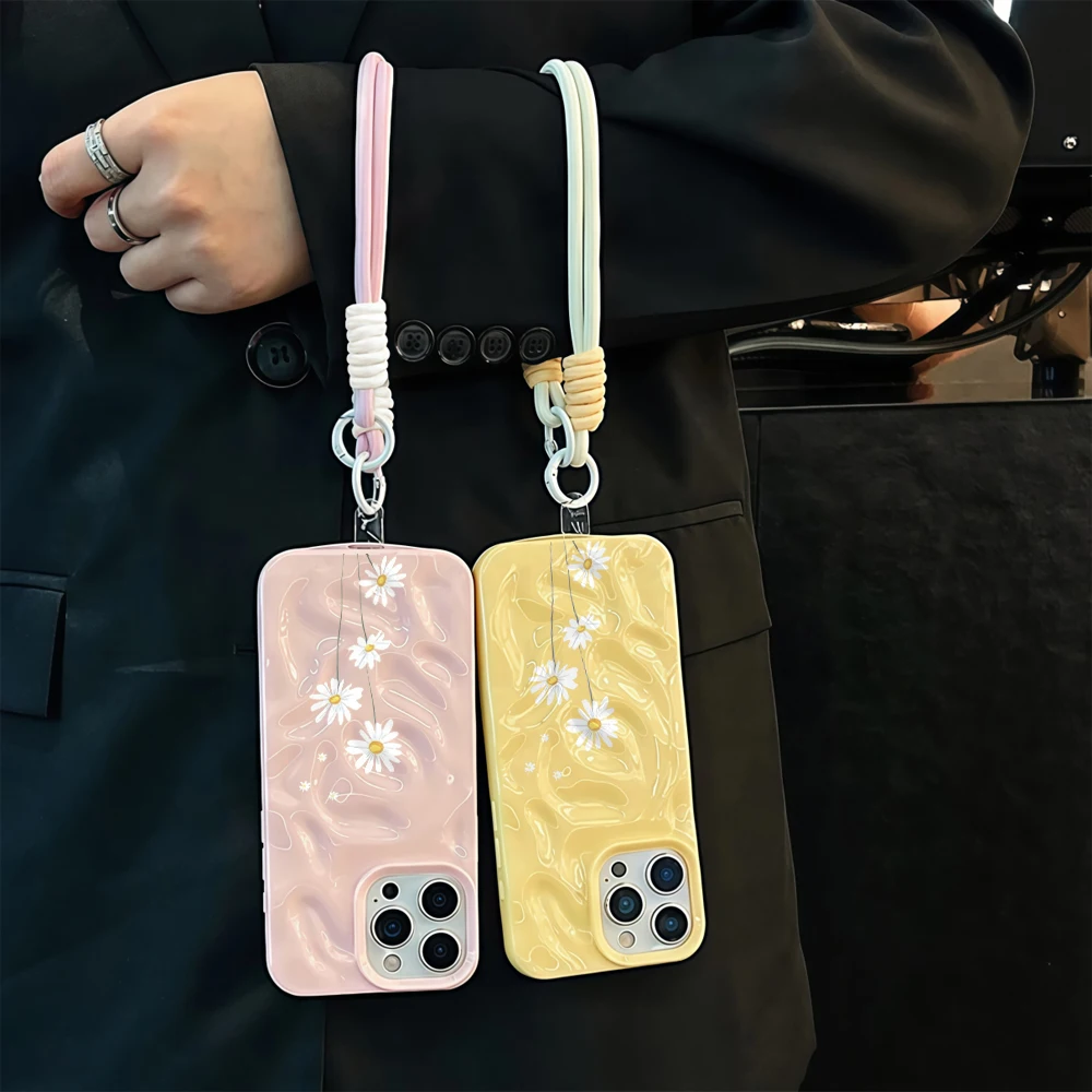 Daisy Design Shockproof Soft TPU Phone Case with Lanyard
