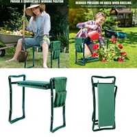 2 in 1 Garden Kneeler Seat with Handles & Tools Bag - Folding Portable Kneeling Stool,EVA Foam Kneeling Pad for Gardening