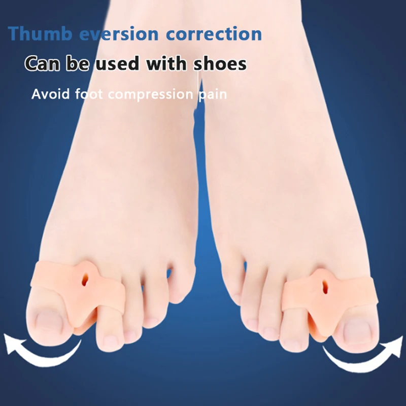 

2PCS Silicone Gel Double Ring Thumb Corrector Bunion Foot Toe Hallux Valgus Protector Separator Finger Straightener Adjuster