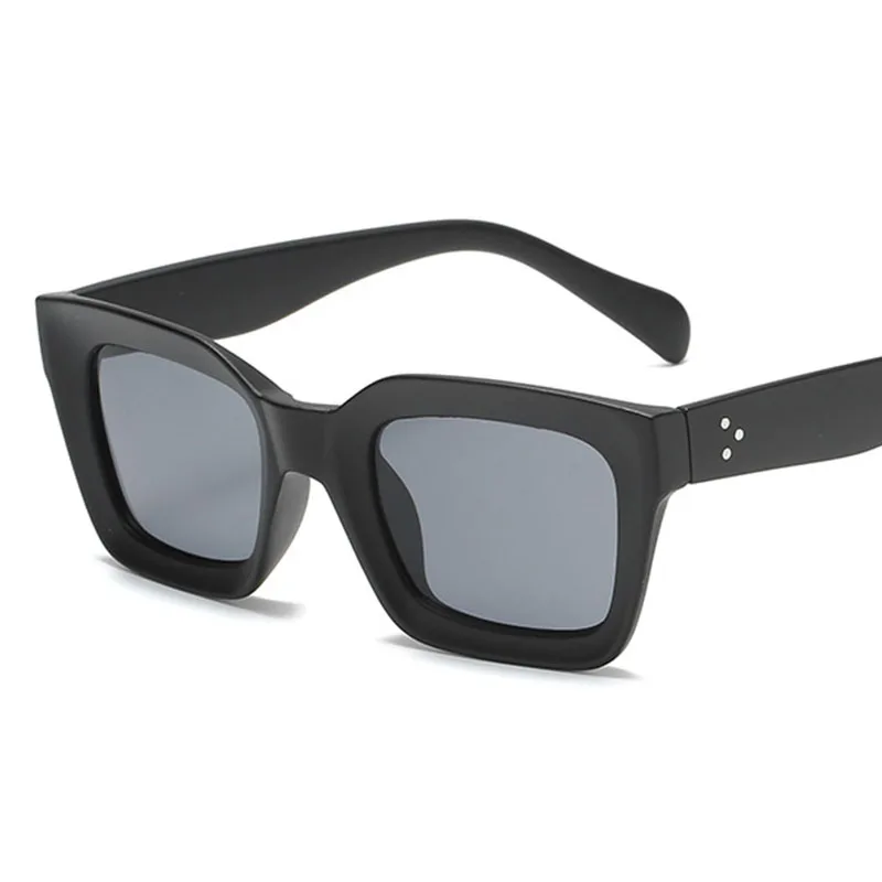 Classic Brand Square Sunglasses Women Brand Fashion Rivet Black