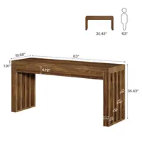 63" Rectangular Counter Height Bar Dining Table Rustic Brown Kitchen Bistro Restaurant Customized 2