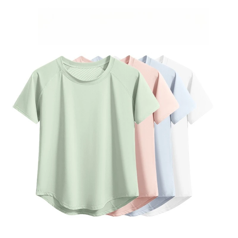Magliette da yoga Abbigliamento sportivo Camicie da palestra da donna T-shirt da allenamento traspirante ad asciugatura rapida a maniche corte T-shirt da corsa da jogging