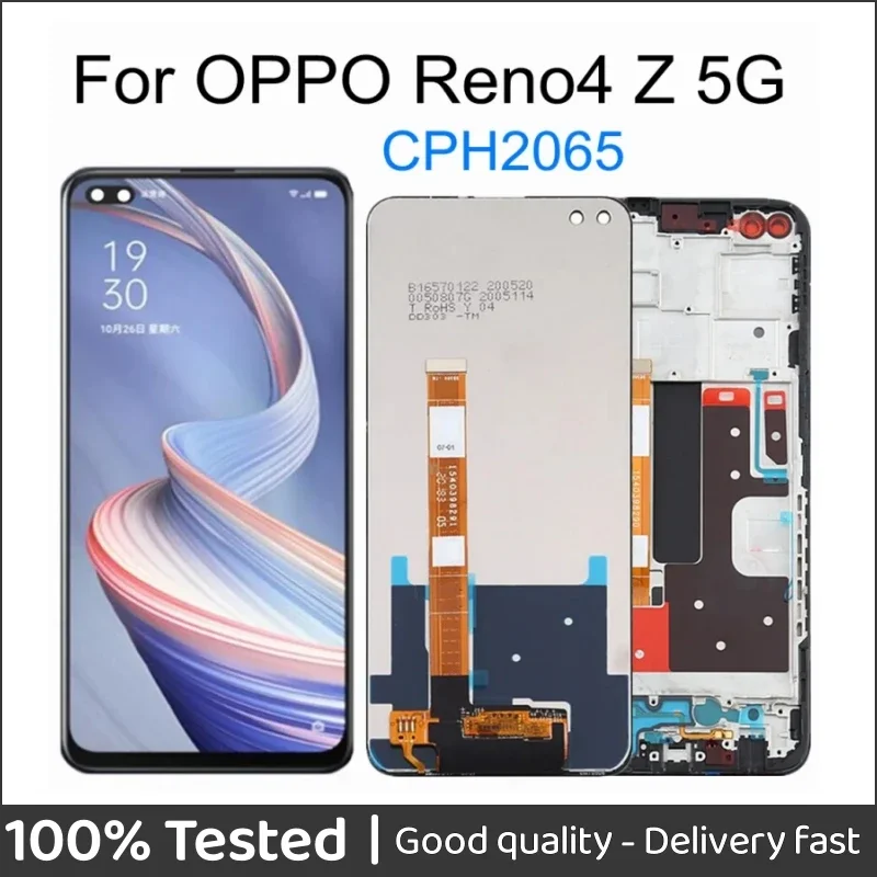 

6.57" For OPPO Reno4 Z 5G CPH2065 LCD Display Touch Screen Digitizer Assembly Replacement For Reno 4Z Reno4Z LCD Display