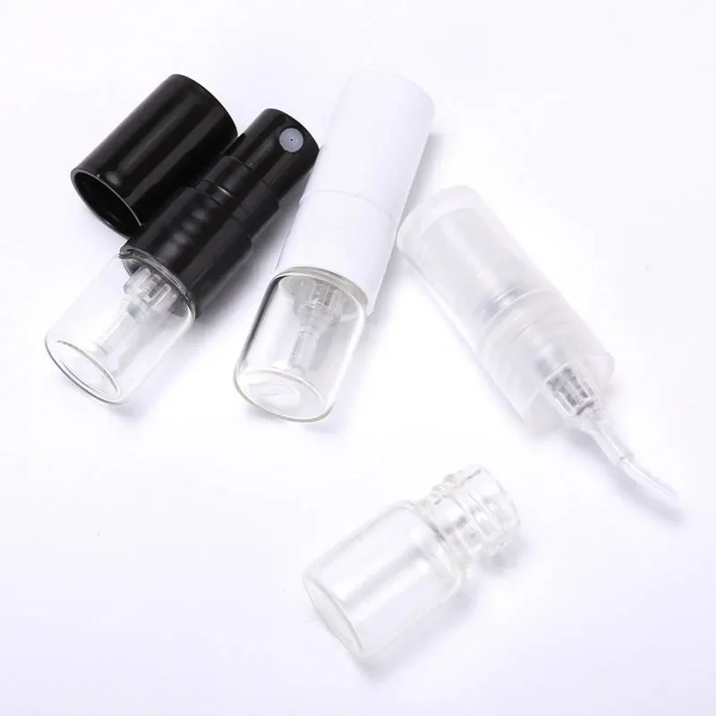 10/20/50/100Pcs 1ml Glass Spray Bottles Portable Clear Perfume Atomizer Empty Sample Refillable Bottles Travel Accessories