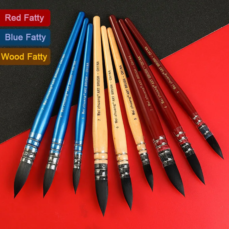 Professional 1pc Watercolor Paint Brush Mixed Hair Wood Handle Round Pointed Painting Brushes for Oil Acrylic Art Supplies