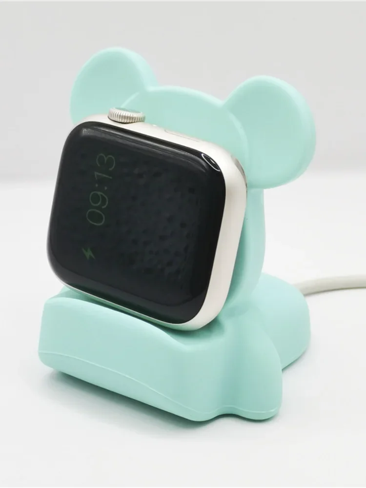 Cute Bear Charger Stand For iWatch 8 7 6 Silicone Holder For Airpods Desktop Cartoon Base Station Dock Apple Watch apple watch charger stand,apple watch charging bracket