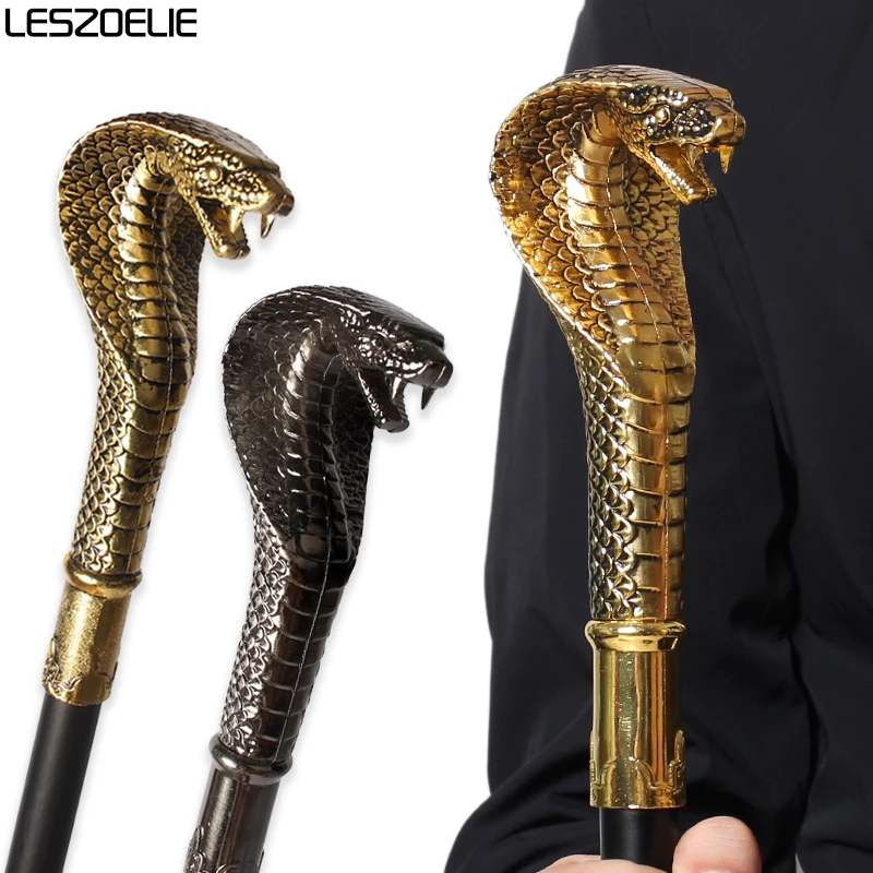 Canne de marche de luxe au design tête de cobra pour hommes et femmes, élégante, vintage, décorative, canne de marche pour homme