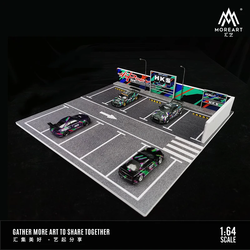 Timemmicro + Moreart 1:64 Hks Style Style Open Car Park Assembly Scene