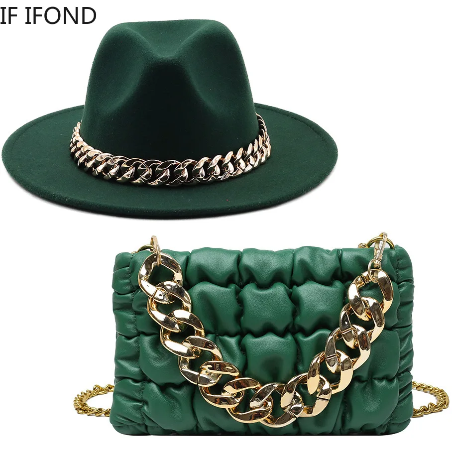 Fedora Two-piece Set Hats With Bag 2