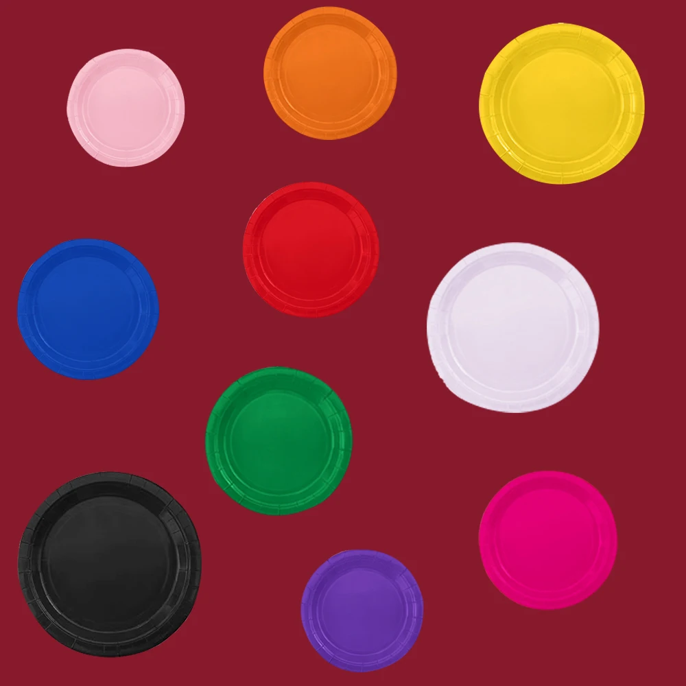 Solid Color Disposable Party Plates Birthday Party Wedding Decoration