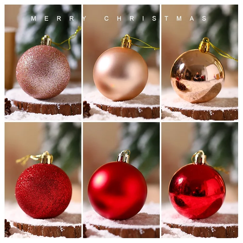 6pcs 6cm/8cm Christmas Tree Xmas Balls Decorations Baubles Party Wedding Ornament christmas decorations for home