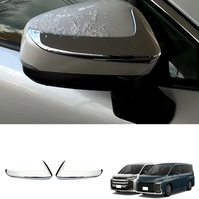 1Pair ABS Chrome Side Rearview Mirror Strip Cover Trims Sticker For Toyota Noah Voxy 90 Series