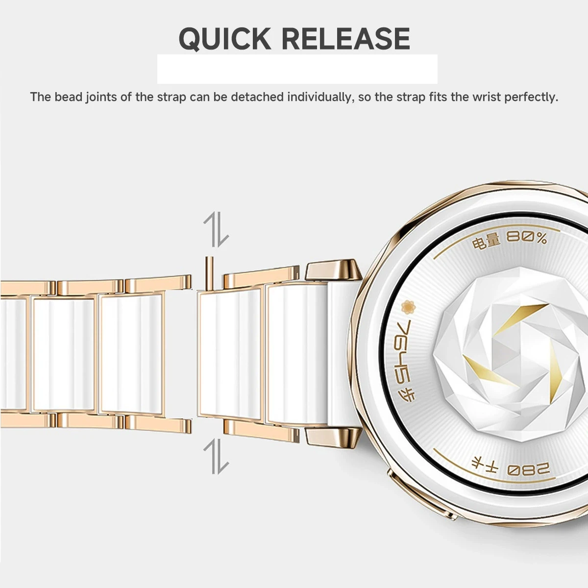 Elegant 18mm Ceramic Watch Strap Bracelet