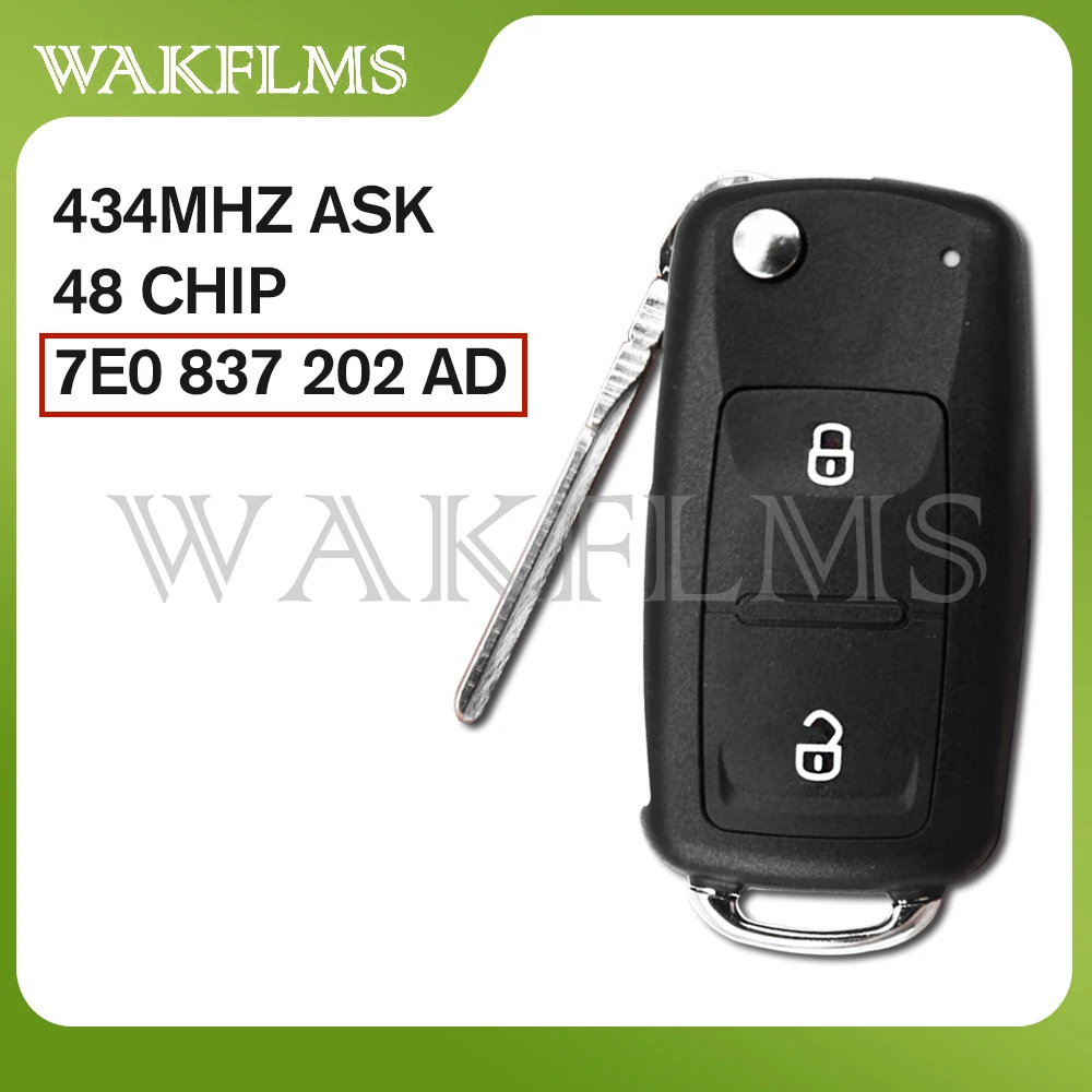 Flip Remote Car Key 434MHz 7E0837202AD 48chip For VOLKSWAGEN VW Amarok Transporter 2011-2015 car remote key,car key