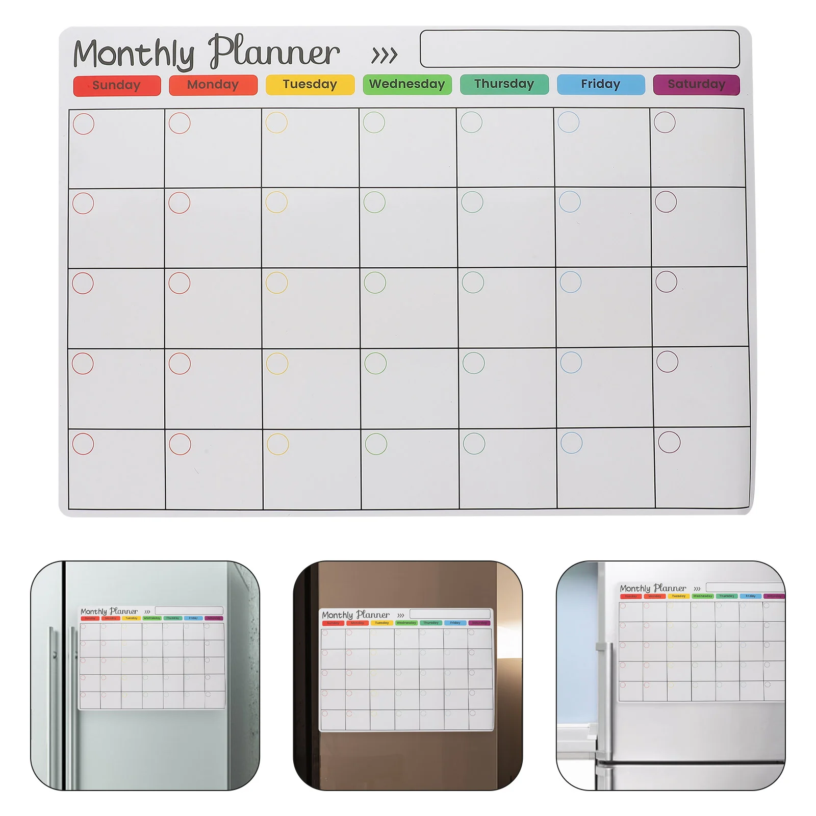 

A3 Fridge Calendar Whiteboard Month Dry Erase Blank Planner Soft Magnetic Monthly Refrigerator Planning Work Boards