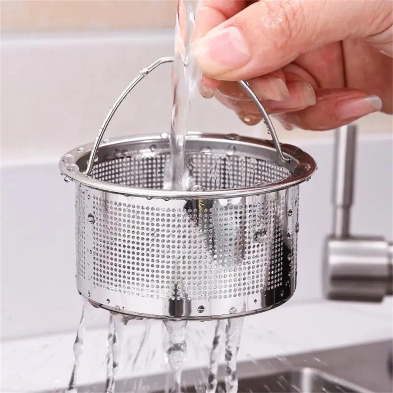 

Kitchen Sink Strainer Thickened Stainless Steel Sewer Bathroom Shower Hair Filter Floor Drain Cover With Handle Home Accessories