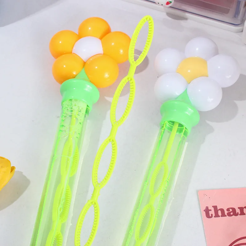 Summer Outdoor GamesDopamine Colorful Flowers King Interactive Bubble Water Soap Bubbles Handheld Kids Toys Girl Gifts Baby Toys 2