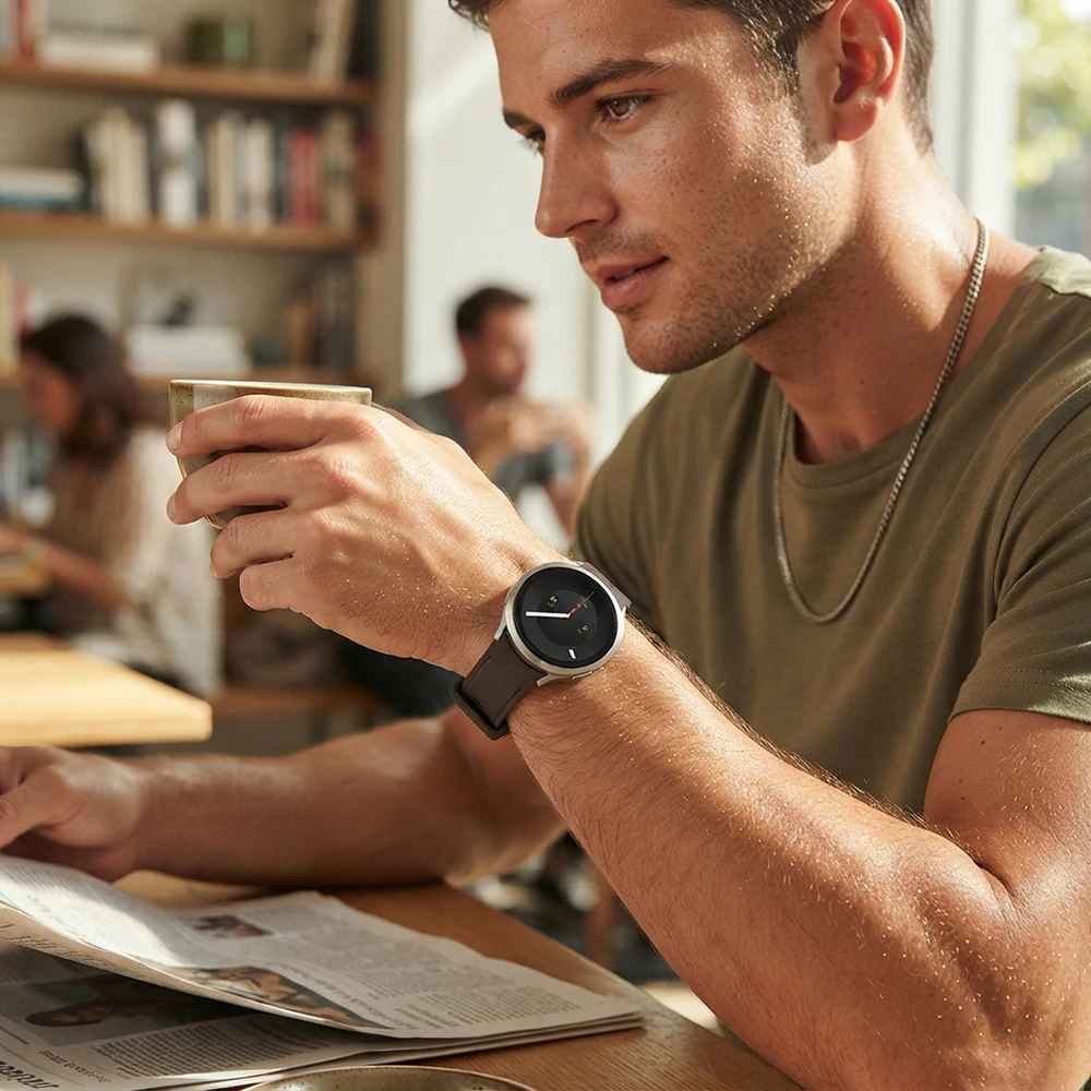 Leather-Like Silicone Fashion Versatile Waterproof Watch Strap