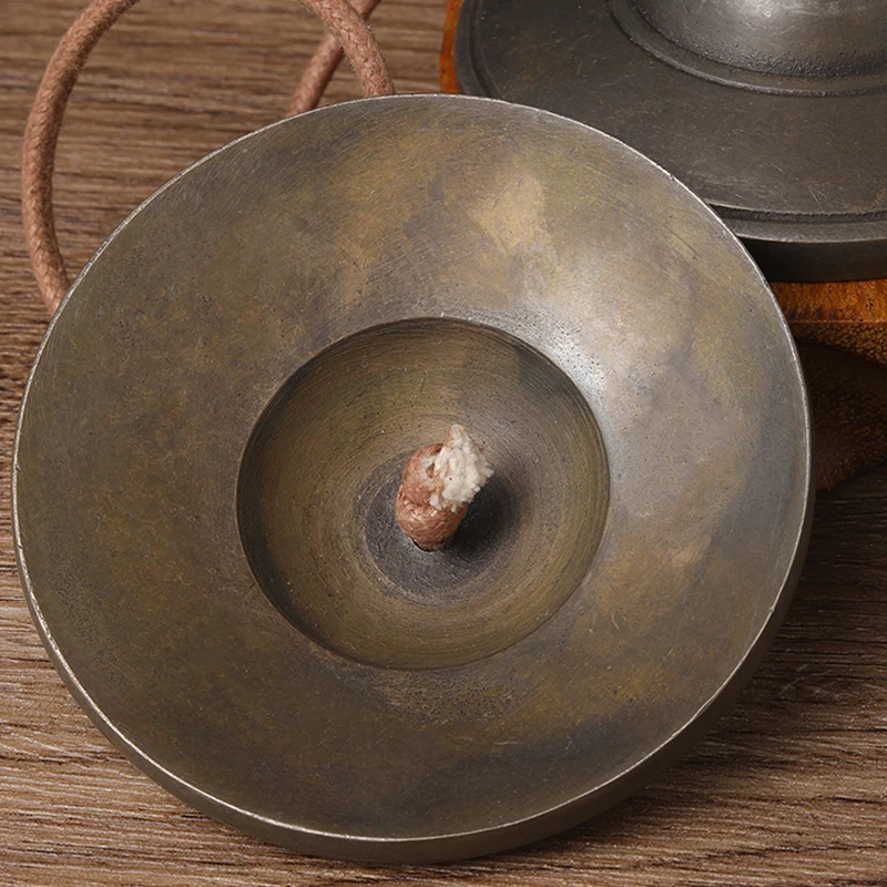 7.8cm Handmade Brass Tinkle Bell Vintage Buddhist Tingsha Bells Cymbal Yoga Meditation Sound Healing Bell Musical Instrument