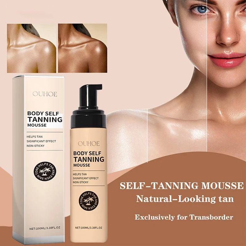 Tanning Body Mousse Help Black Skin Cream Natural Wheat Color Sun-free Mousse Self Tanning Bronzer Body Summer Outdoor