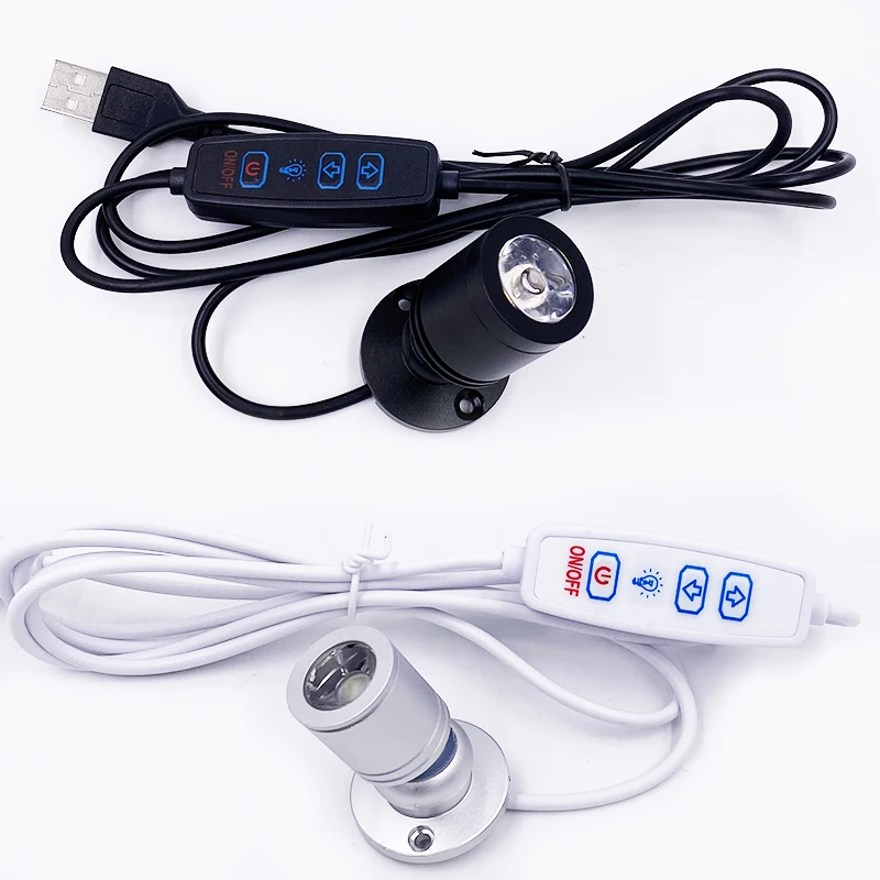 Usb 5V Dimmable LED Spotlight 1W 3W Jewelry Lighting Decoration Indoor Atmosphere Color Night Light Counter Display Light led spotlight