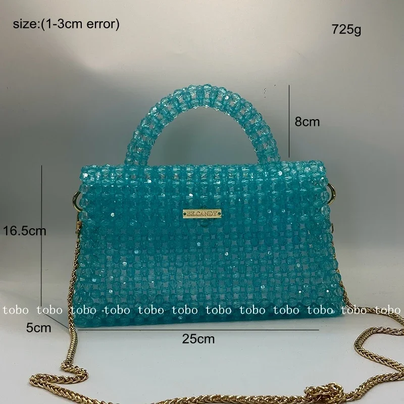 Beaded Bags Designer Large Tote Handbag Women Clear Acrylic