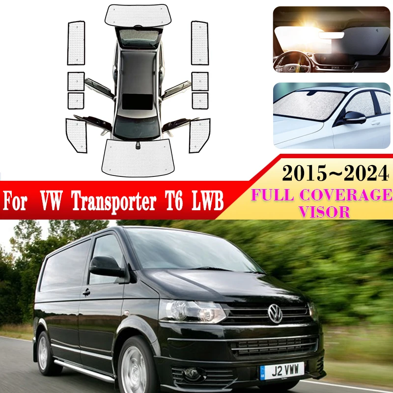 Copertura Per Visiere Parasole Per Auto Per Volkswagen Vw Transporter Caravelle Multivan Doubleback T6 Lwb 2015 ~ 2024 Accessori Per Visiera Parasole 